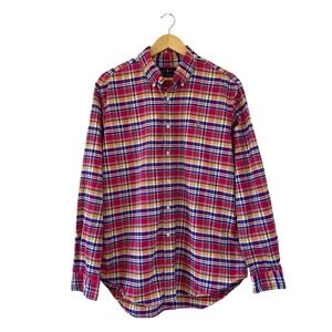 Ralph Lauren EUC‎ Mens Classic Fit Oxford Cotton Shirt Plaid Button Up LARGE